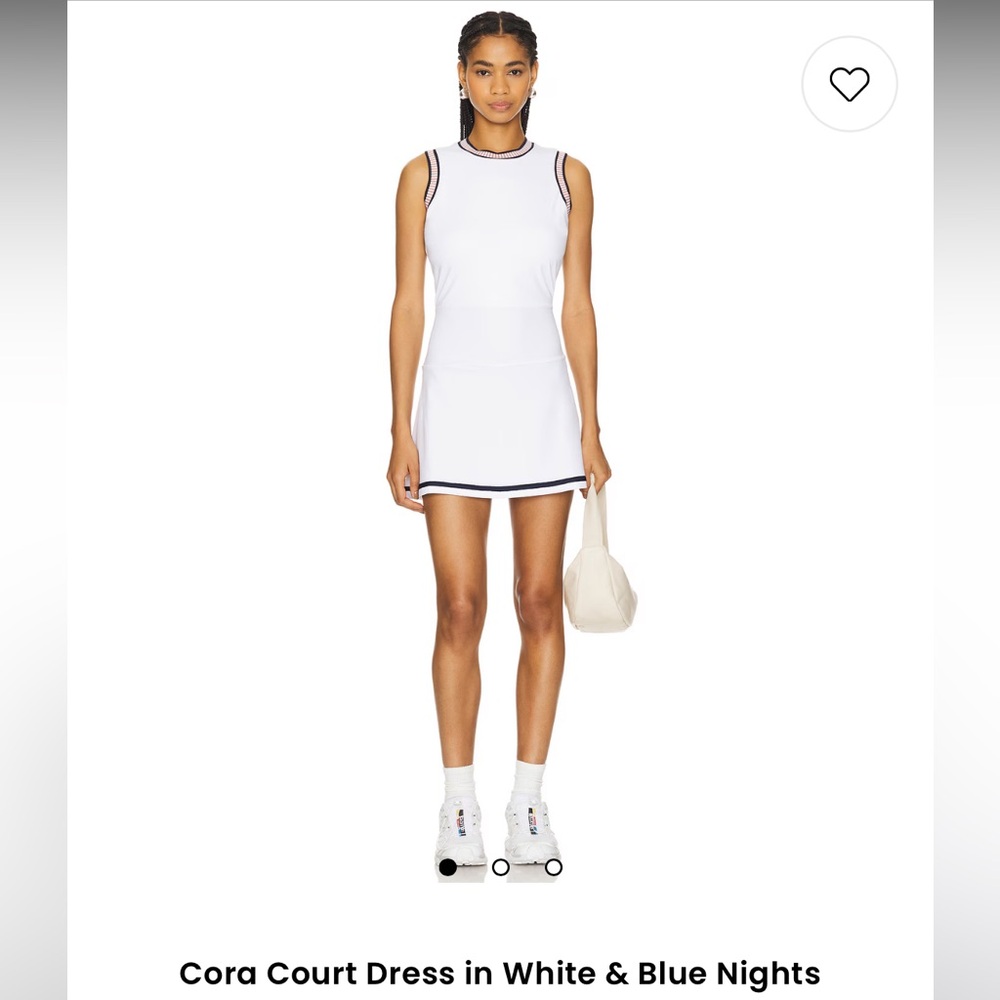 Varley Cora Court Mini Dress in White & Blue Nights